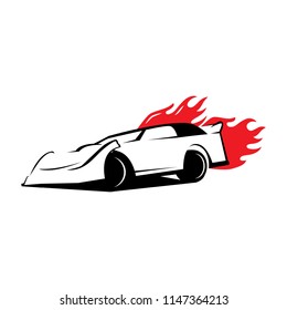 Late Model Race Car Vector Logo Icon