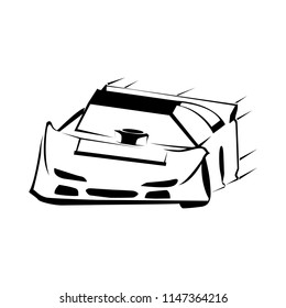 Late Model Race Car Vector Logo Icon