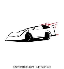 Late Model Race Car Vector Logo Icon