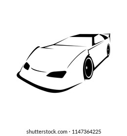 late model race car vector logo icon