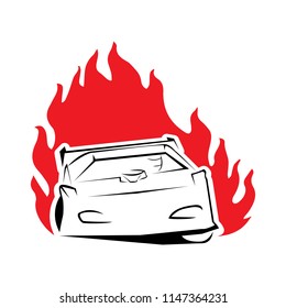 late model race car vector logo icon