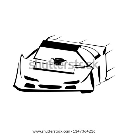 late model race car vector logo icon