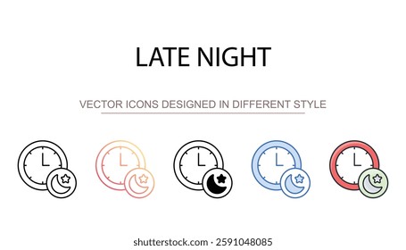 Late Night icon design with white background stock illustration