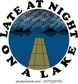 Late at night on a lake t-shirt design