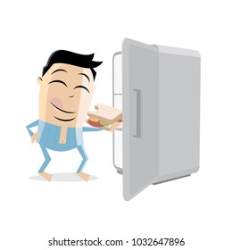 Late Night Snack Eating Sandwich Clipart 