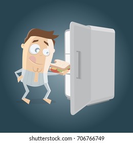 late night snack eating sandwich clipart