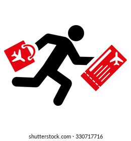 Late Passenger vector icon. Style is flat symbol, rounded angles, white background.
