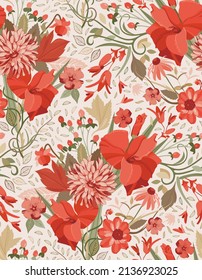 Late summer, August bouquet of gladioluses, dahlias, mixed traditional flowers, leaves and berries in creme, green, tan, terracotta, and khaki shades. For various paper print and digital realm designs