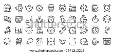 Late work icon. Outline late work vector icon for web design isolated on white background