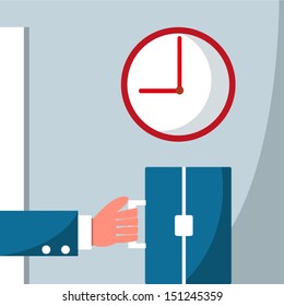 Late for work ,Vector cartoon business