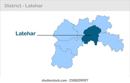 Mapa do subdistrito de Latehar, Distrito de Latehar, Estado de Jharkhand, República da Índia, Governo de Jharkhand, Território indiano, Índia Oriental, Política, aldeia, turismo