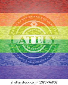 Lately lgbt colors emblem. Vector Illustration. Mosaic.
