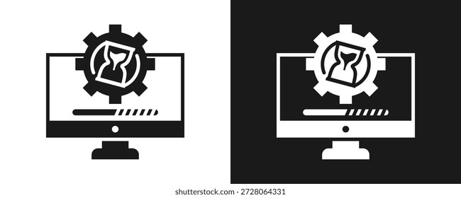 Icono De Latencia Fijado Glifo En Fondo Blanco Y Negro