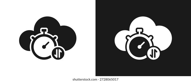 Icono De Latencia Fijado Glifo En Fondo Blanco Y Negro