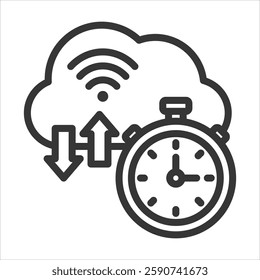 Latency Outline Icon Vector Illustration