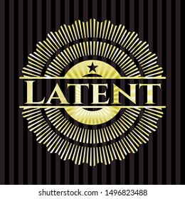 Latent golden badge or emblem. Vector Illustration. Detailed.