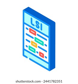 latent semantic indexing lsi seo isometric icon vector. latent semantic indexing lsi seo sign. isolated symbol illustration