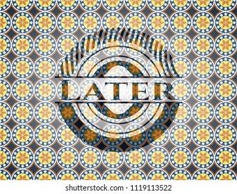 Later arabesque emblem background. arabic decoration.
