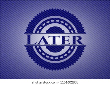 Later badge with denim texture
