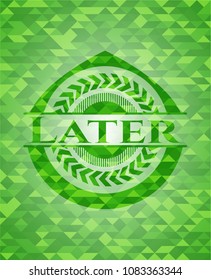 Later green emblem with mosaic background