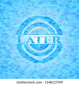 Later light blue emblem with mosaic background