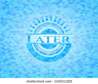 Later light blue emblem with triangle mosaic background