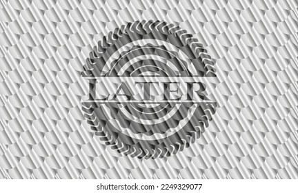 Later silver emblem or badge. Scales pattern. Vector Illustration. Detailed. 