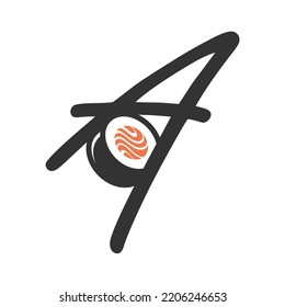 Later A sushi simple logo vector design