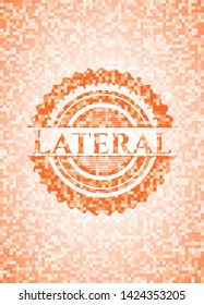 Lateral abstract orange mosaic emblem