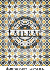 Lateral arabesque emblem background. arabic decoration.
