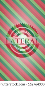 Lateral christmas style badge. Vector Illustration. Detailed.