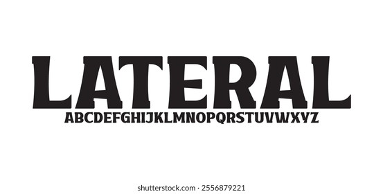 Lateral, Futuristic modern techno sci fi bold display stencil font, abstract geometric clean monospaced letter set
