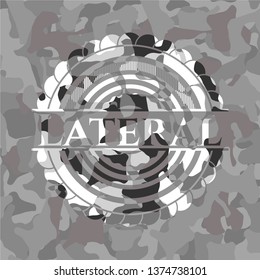Lateral on grey camo texture