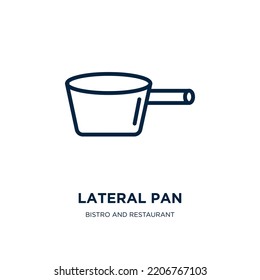 lateral pan icon from bistro and restaurant collection. Thin linear lateral pan, bag, used outline icon isolated on white background. Line vector lateral pan sign, symbol for web and mobile