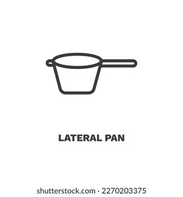 lateral pan icon. Thin line lateral pan icon from restaurant collection. Outline vector isolated on white background. Editable lateral pan symbol can be used web and mobile