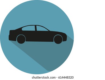 Lateral profile of a car as flat icon