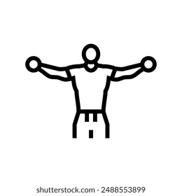 lateral raises arm fitness exercise line icon vector. lateral raises arm fitness exercise sign. isolated contour symbol black illustration