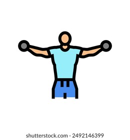 lateral raises arm fitness exercise color icon vector. lateral raises arm fitness exercise sign. isolated symbol illustration