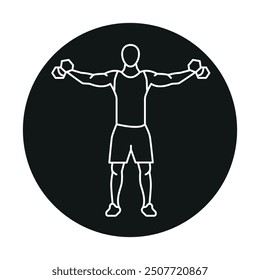 Lateral Raises line icon. Vector isolated element. Editable stroke.