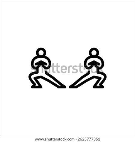 lateral squats outline icon. workout move line art illustration.