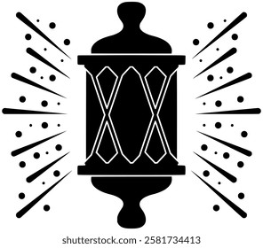 latern illustration islamic silhouette religion logo arabic icon traditional outline light culture muslim religious holy mubarak holiday kareem lamp shape and vector graphic background