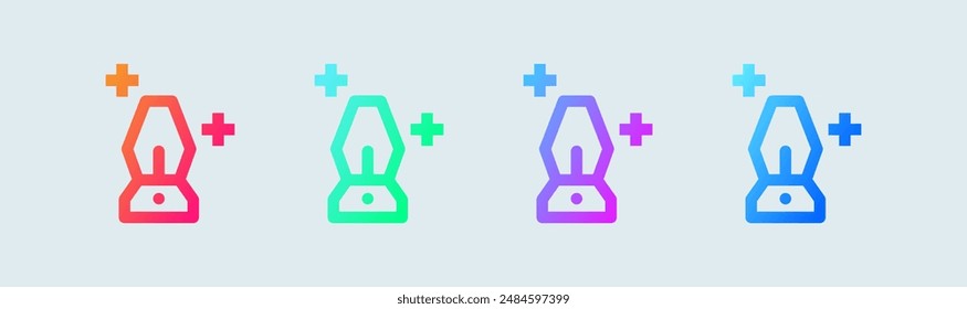 Latern lamp line icon in gradient colors. Light signs vector illustration.