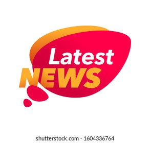 Lates News headline message icon in dialog bubble form - isolated vector news anouncement sticker