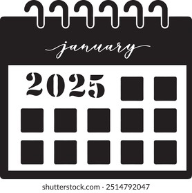 latest 2025 calendar icon for the new year