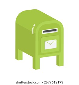 Latest 2d style icon of metallic postal postbox