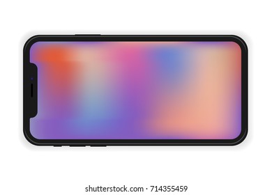 Latest black smartphone similar to with OLED screen. Realistic vector illustration. eps 10