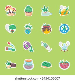Último Paquete de la cultura de la marihuana pegatinas planas 

