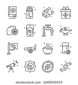Latest Bundle of Ramadan Ritual Linear Icons 