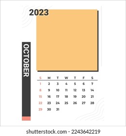 latest calendar vector october 2023