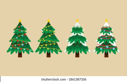 The latest Christmas tree vector design, perfect for decorating a Merry Christmas greeting card or complementing your other designs.